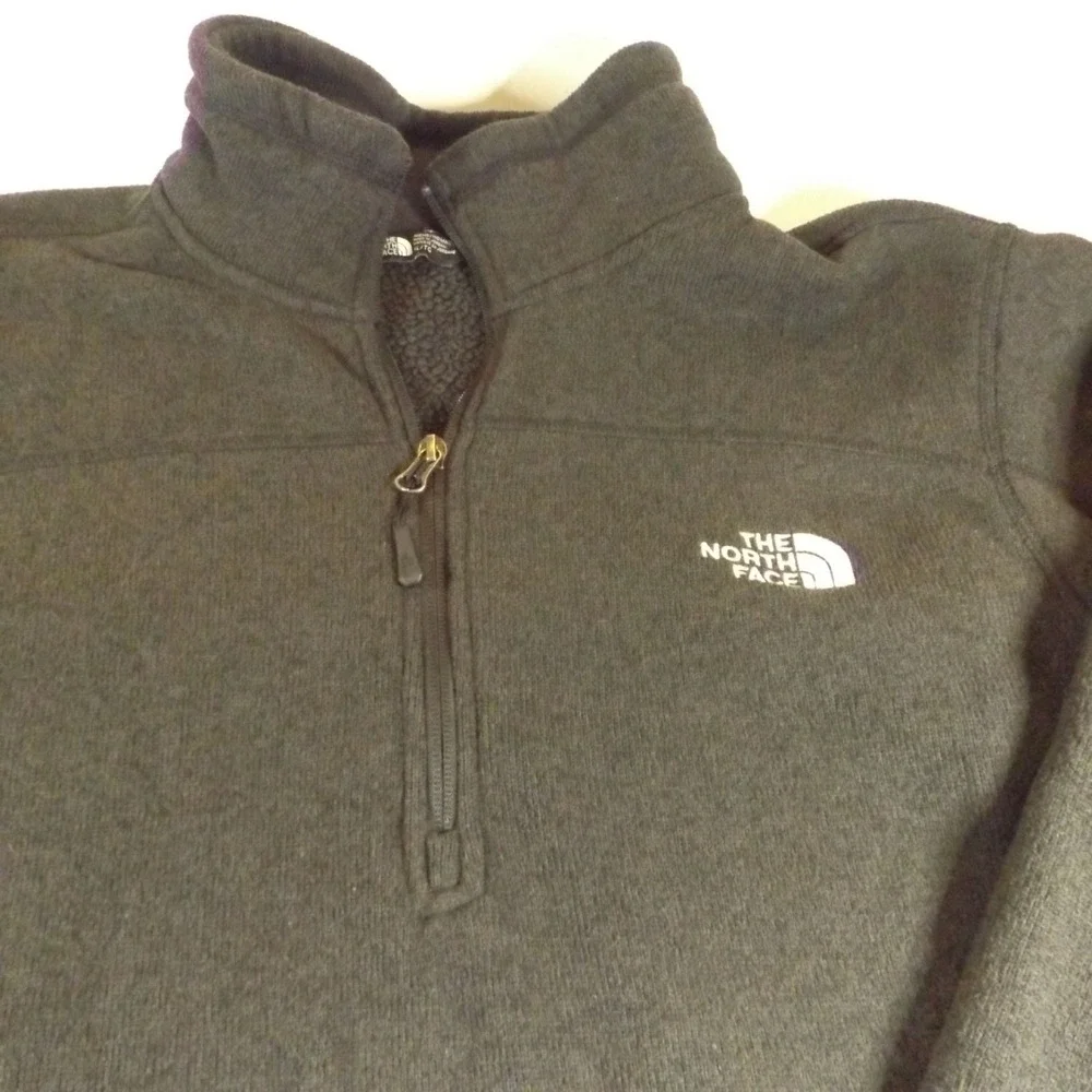 mens north face 1/4 zip fleece pullover, Black, Size XL